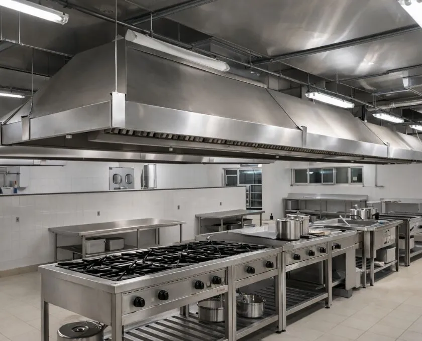 Coifa sob medida para pizzaria com captação de fumaça e vapores pela Art Coifas