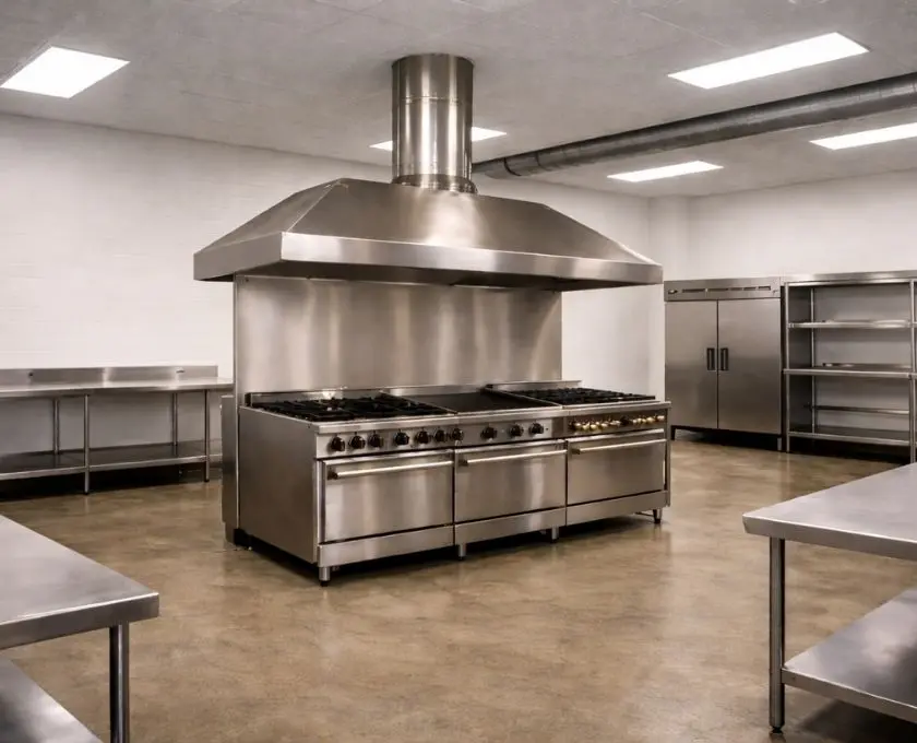 Sistema vertical de captação e exaustão em cozinha industrial