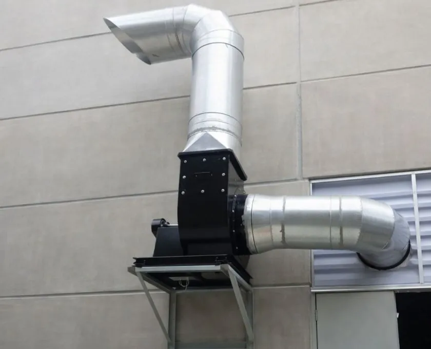 Coifa industrial sob medida fabricada pela Art Coifas para galpão industrial