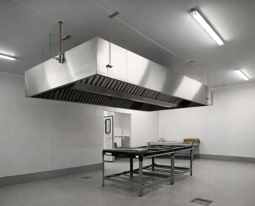 Sistema externo de exaustão industrial em edificação