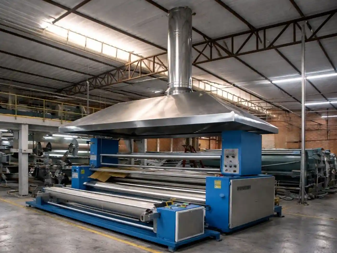 Instalação de exaustor industrial em cobertura